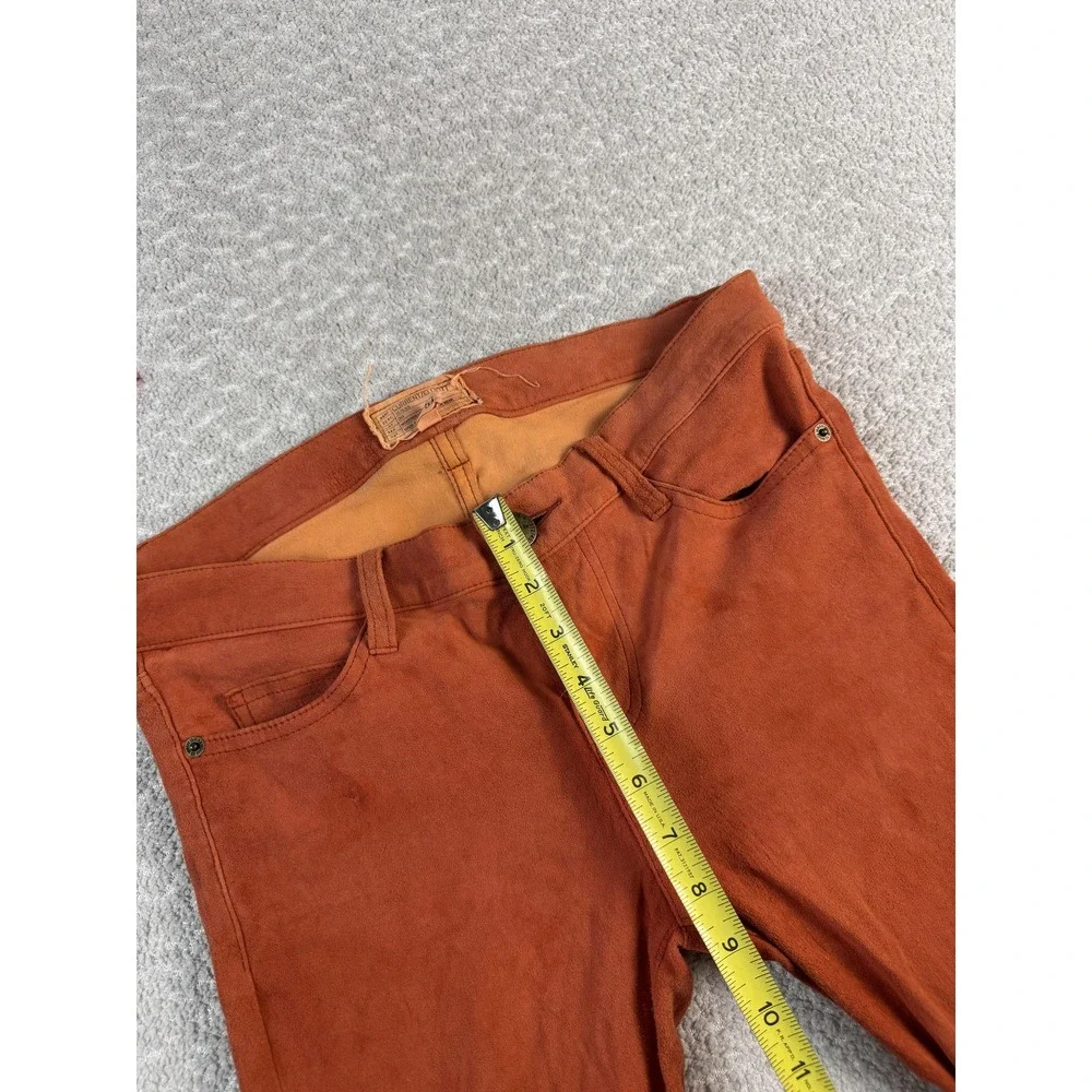 Current/Elliott Leather Pants Womens 2 Rust Skinny‎ 5-Pocket Lined 1354-0010